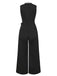 Black 1950s 3D-Floral Sleeveless Tie-Up Jumpsuit