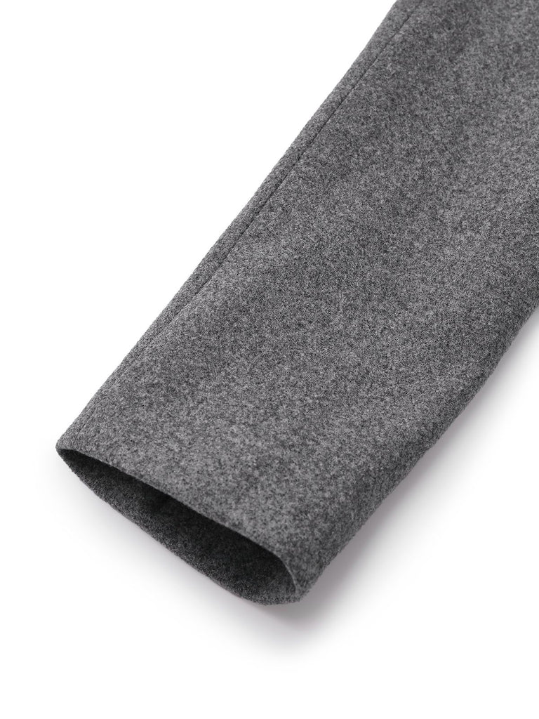 2PCS Grey 1940s Office Lapel Blazer & A-Line Pleated Skirt