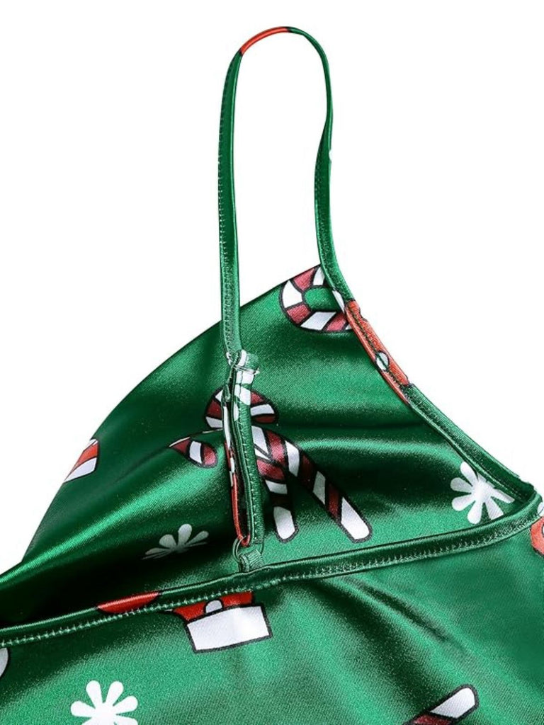 [Pre-Sale] Green 1960s Christmas Cowl Neck Slip Dress