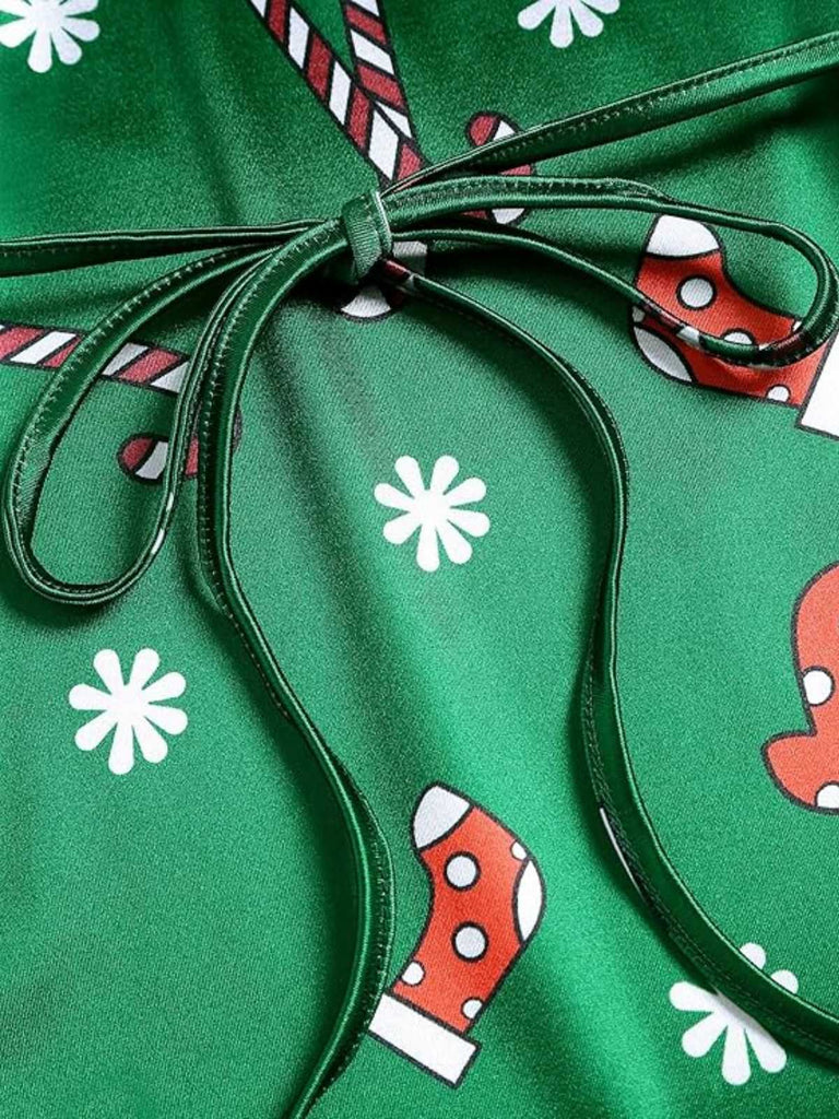 [Pre-Sale] Green 1960s Christmas Cowl Neck Slip Dress