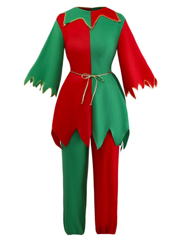 Red 1950s Christmas Elf Costume Set