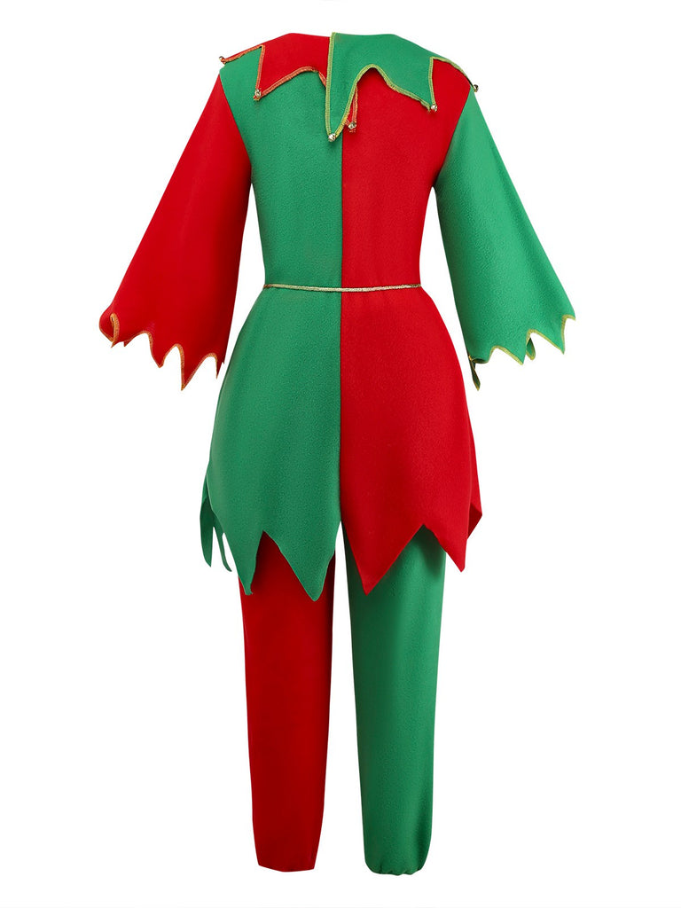 Red 1950s Christmas Elf Costume Set