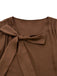 [Pre-Sale] Brown 1920s Bow Tie Belted Waist Dress