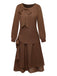 [Pre-Sale] Brown 1920s Bow Tie Belted Waist Dress