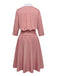 [Pre-Sale] Pink 1920s Tie Neck Embroidery Large Pockets Dress