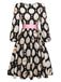 [Pre-Sale] Black 1950s Boat Neck Bunny Puppy Print Dress
