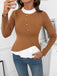 Brown 1970s Irregular Button Patchwork Knit Top