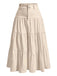 Beige 1940s Solid Multi-Layer Ruffled Skirt