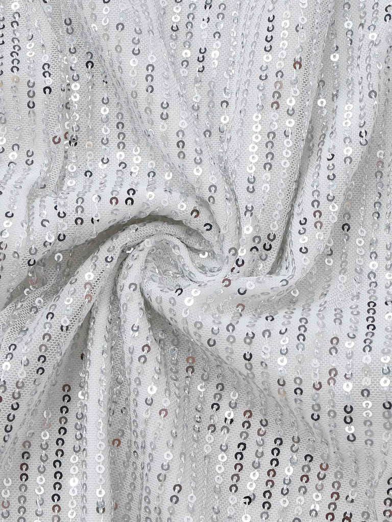 Silver 1920s Sequin One-Shoulder Side-Slit Dress