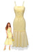 [Pre-Sale] Pale Yellow 1930s Mesh Spaghetti Strap Dress