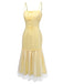 [Pre-Sale] Pale Yellow 1930s Mesh Spaghetti Strap Dress