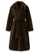 1950s Solid Lapel Artifical Fur Robe Coat