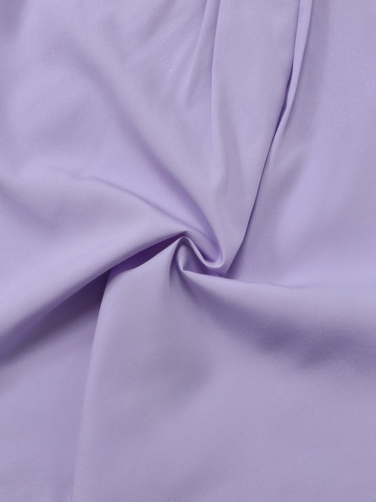 [Pre-Sale] Lavender 1960s Shimmer V-Neck Cap Sleeve Pleated Dress