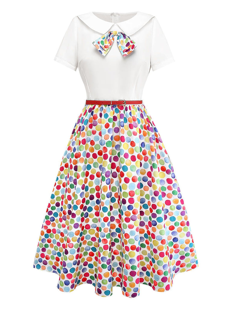 [Pre-Sale] 1950s Colorful Polka Dot Bow Dress