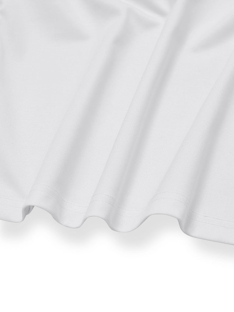 [Pre-Sale] White 1940s Lace Ruched Puff Sleeve Square Neck Top