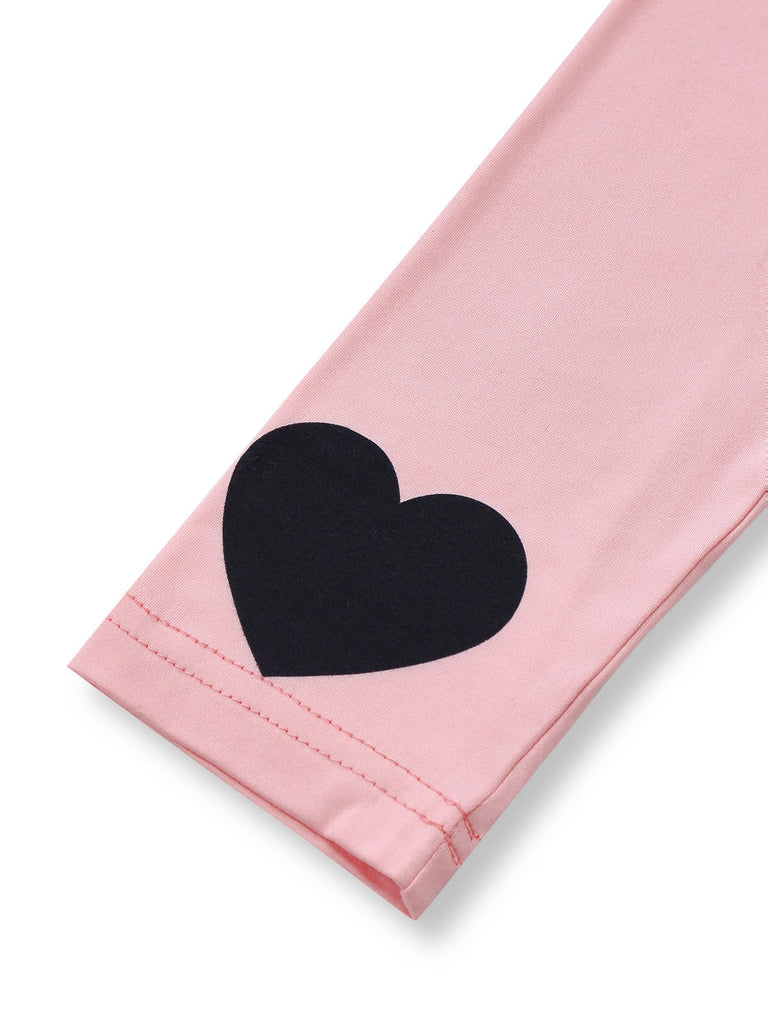 Pink 1960s Heart Round Neck Bodycon Dress