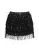 1980s Carnival Sequin Fringe Mini Skirt