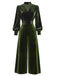 [Pre-Sale] Green 1960s Keyhole Neck Bishop Sleeve Velvet Jumpsuit