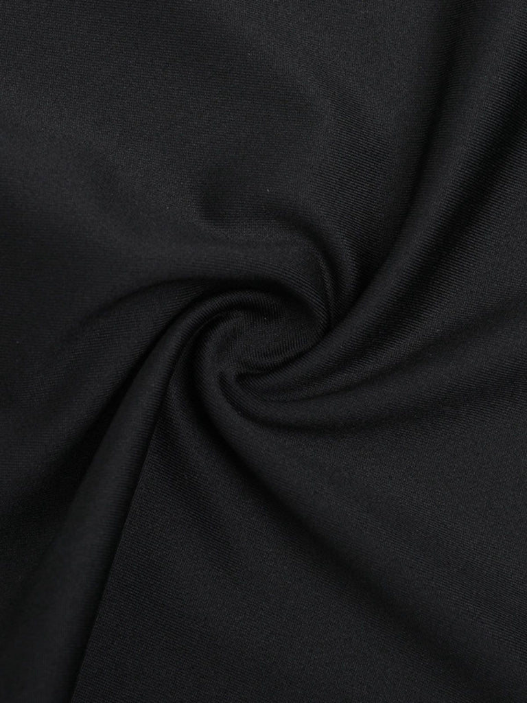 Black 1980s Solid Halter Backless Flared Jumpsuit