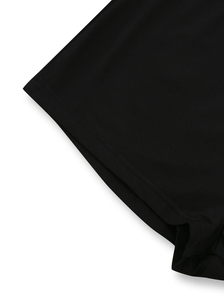 Black 1950s Lace Long Sleeve Cutout Bodysuit Romper