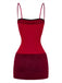 Deep Red 1980s Faux Fur Dress 1