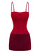 Deep Red 1980s Faux Fur Dress 2