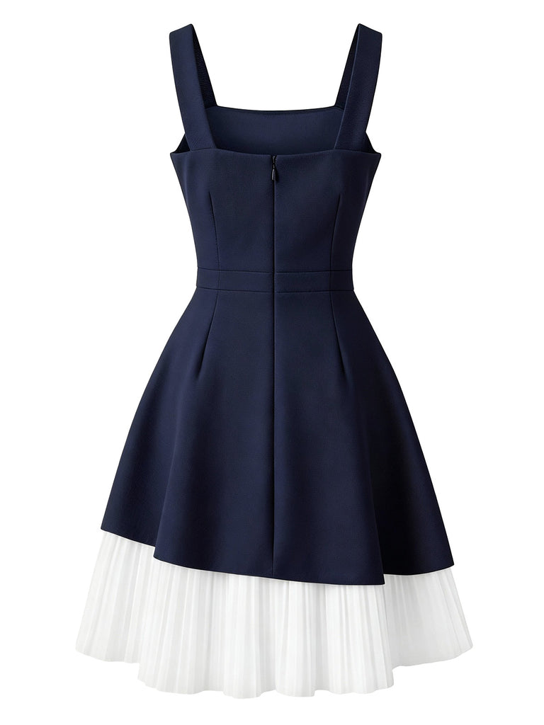 [Pre-Sale] 2PCS Dark Blue 1950s Cropped Jacket & Lace Pinafore Dress