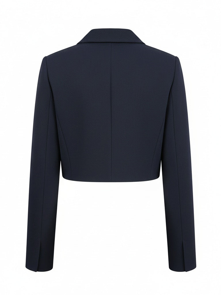 [Pre-Sale] 2PCS Dark Blue 1950s Cropped Jacket & Lace Pinafore Dress