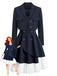 [Pre-Sale] 2PCS Dark Blue 1950s Cropped Jacket & Lace Pinafore Dress