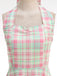 Pale Pink 1950s Plaid Halter Backless Dress