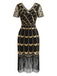 1920s Sequin Beaded Fringe Flapper Dress