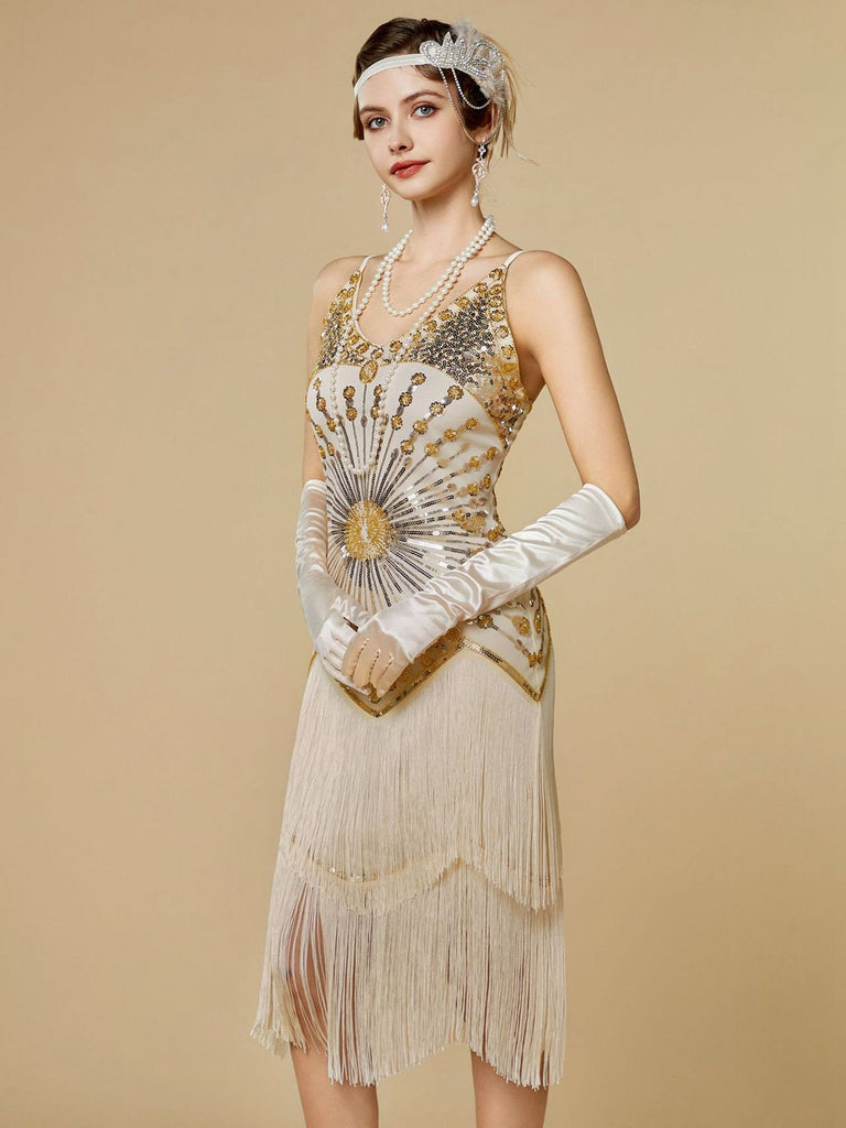 [Pre-Sale] 1920s Sequin Fringe Spaghetti Strap Flapper Dress
