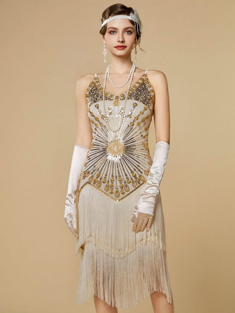 [Pre-Sale] 1920s Sequin Fringe Spaghetti Strap Flapper Dress