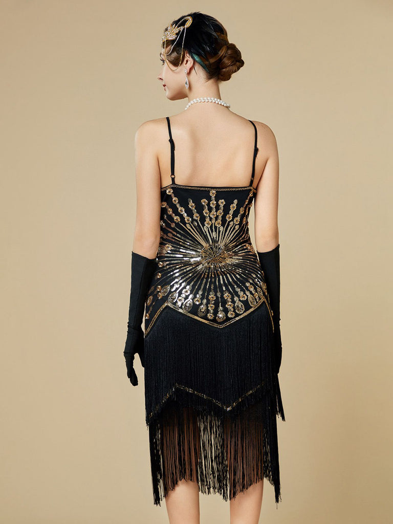 [Pre-Sale] 1920s Sequin Fringe Spaghetti Strap Flapper Dress