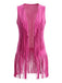 1970s Faux Suede Tassel Disco Vest Set