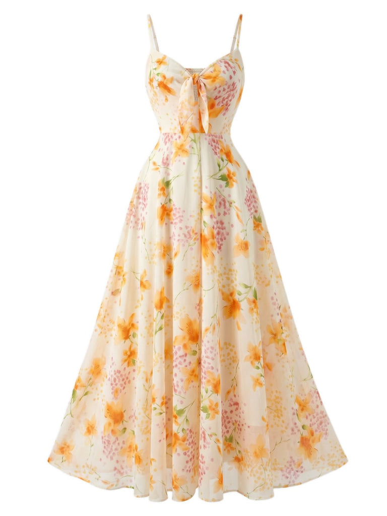 Multicolor 1930s Floral V-Neck Bohemian Slip Dress, vintage dress, retro fashion, floral print - perfect for women who love vintage and retro fashion