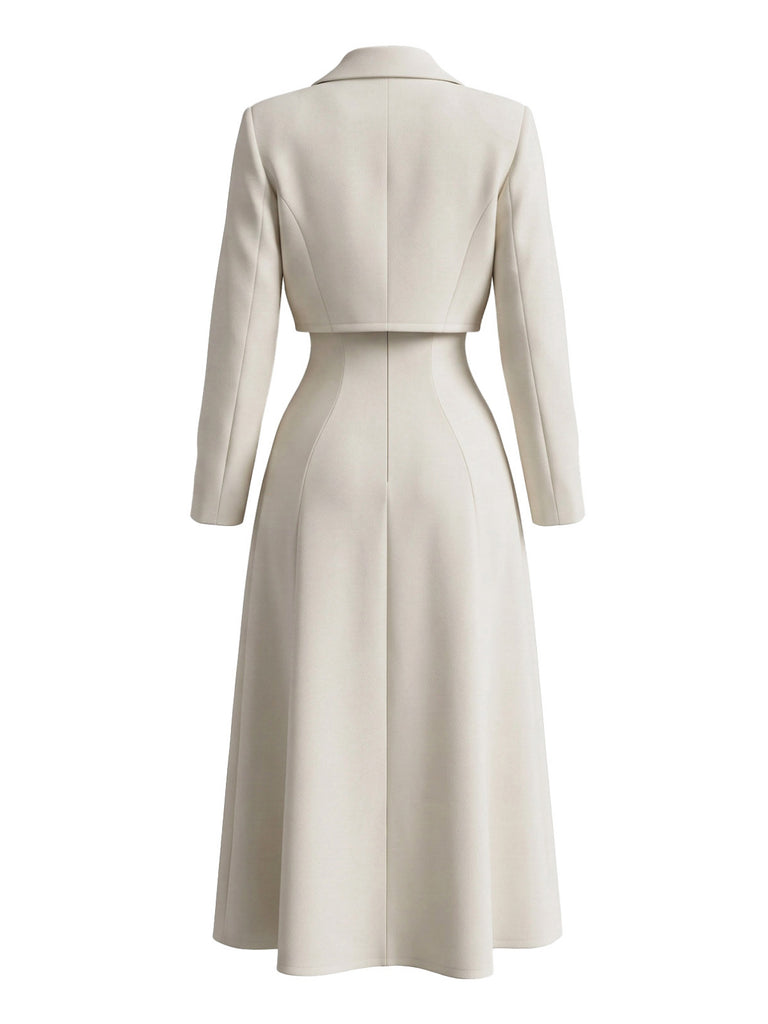 Cream Color 1950s Vintage Two Piece Set 3
