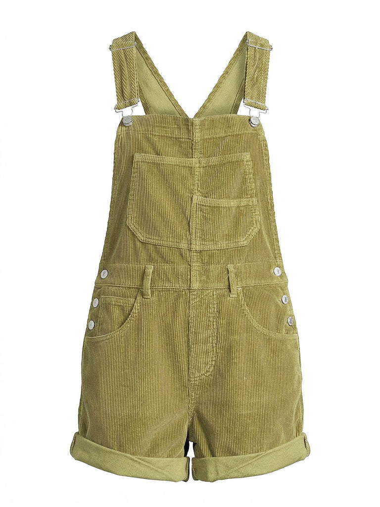 [Pre-Sale] Green 1960s Multi-Pocket Corduroy Romper, vintage romper, retro jumpsuit - perfect for women who love vintage and retro fashion