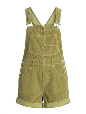 [Pre-Sale] Green 1960s Multi-Pocket Corduroy Romper