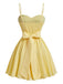 Yellow 1950s Textured Sweetheart Spaghetti Strap Swing Dress, vintage dress, retro fashion, rockabilly, pin-up fashion - perfect for women who love vintage and retro fashion