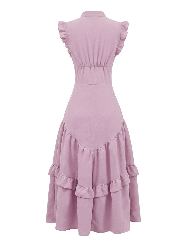 Dark Pink 1950s Cotton Linen Sleeveless Swing Dress, vintage dress, retro fashion, rockabilly, pin-up fashion - perfect for women who love vintage and retro fashion