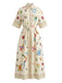 Apricot 1950s Vintage Floral Dress 1