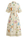 Apricot 1950s Vintage Floral Dress 2