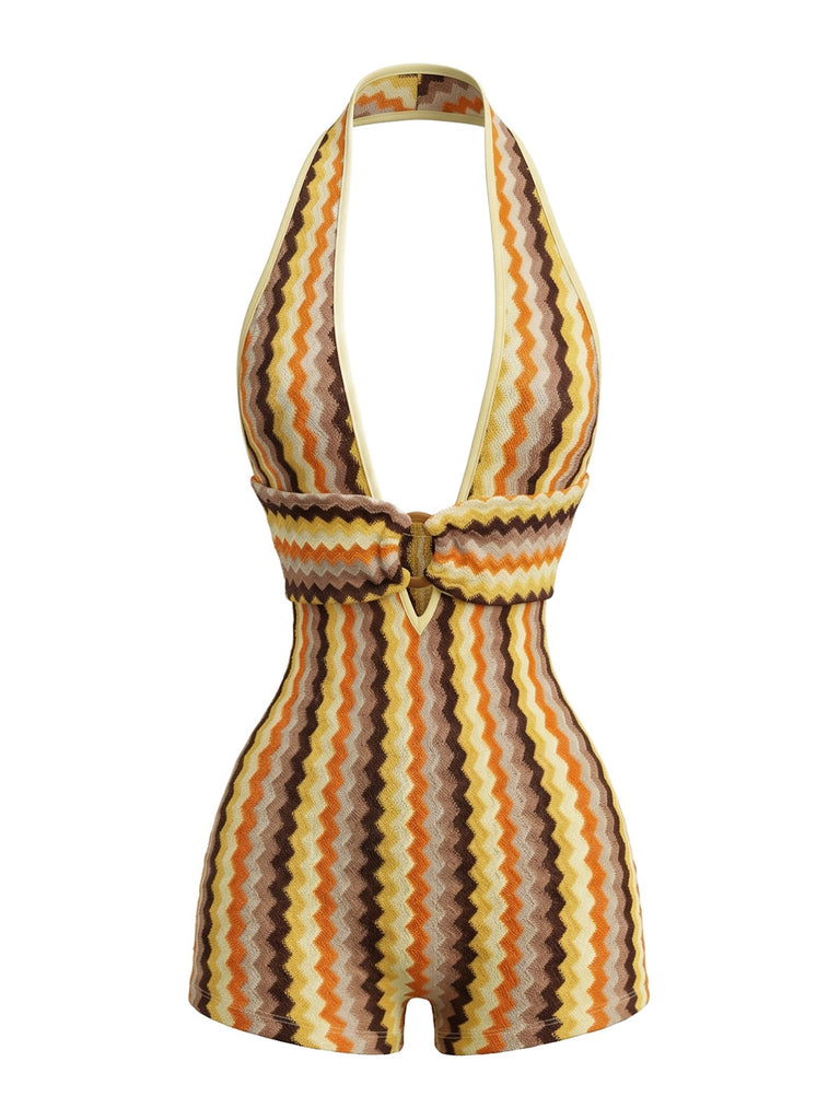 Pat 1950s Vintage Halter V Neck Jumpsuit 2