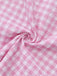 Pink 1950s Vintage Plaid V Neck Dress 5