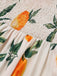 Orange 1950s Vintage Floral V Neck Dress 7