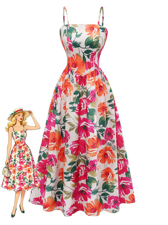 Elegant Pat 1940s Vintage Floral Dress 1