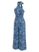 [Pre-Sale] Lake Blue 1970s Vintage Floral V Neck Jumpsuit 4