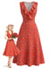 [Pre-Sale] Wine Red 1940s Vintage Retro Dress