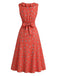 [Pre-Sale] Wine Red 1940s Vintage Retro Dress 5